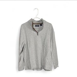 Chaps Men's Gray 1/4 Zip Pullover Long Sleeve Sweater L